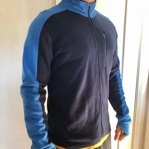 Ibex Men’s Wool Zip-Up Sweater, size large